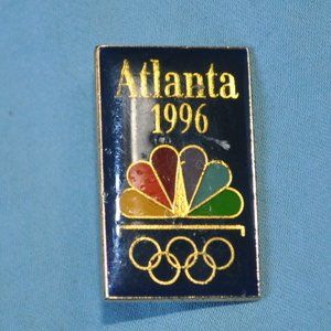 vintage NBC peacock 1996 Atlanta Olympics post pin tie tack (2098)